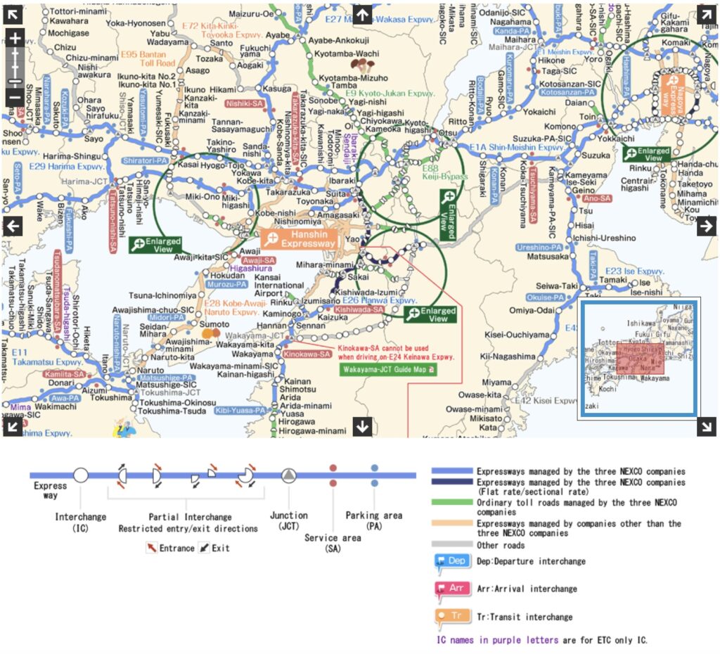 Choose from interchange on map